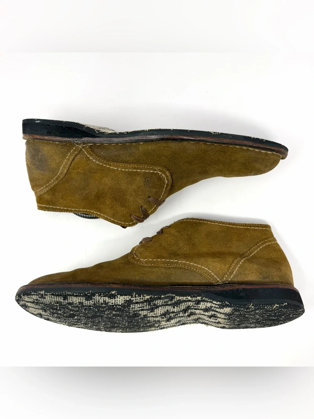 John Varvatos Mens Hipster Chukka Boots Sz 10 Distressed Brown Leather Suede GUC